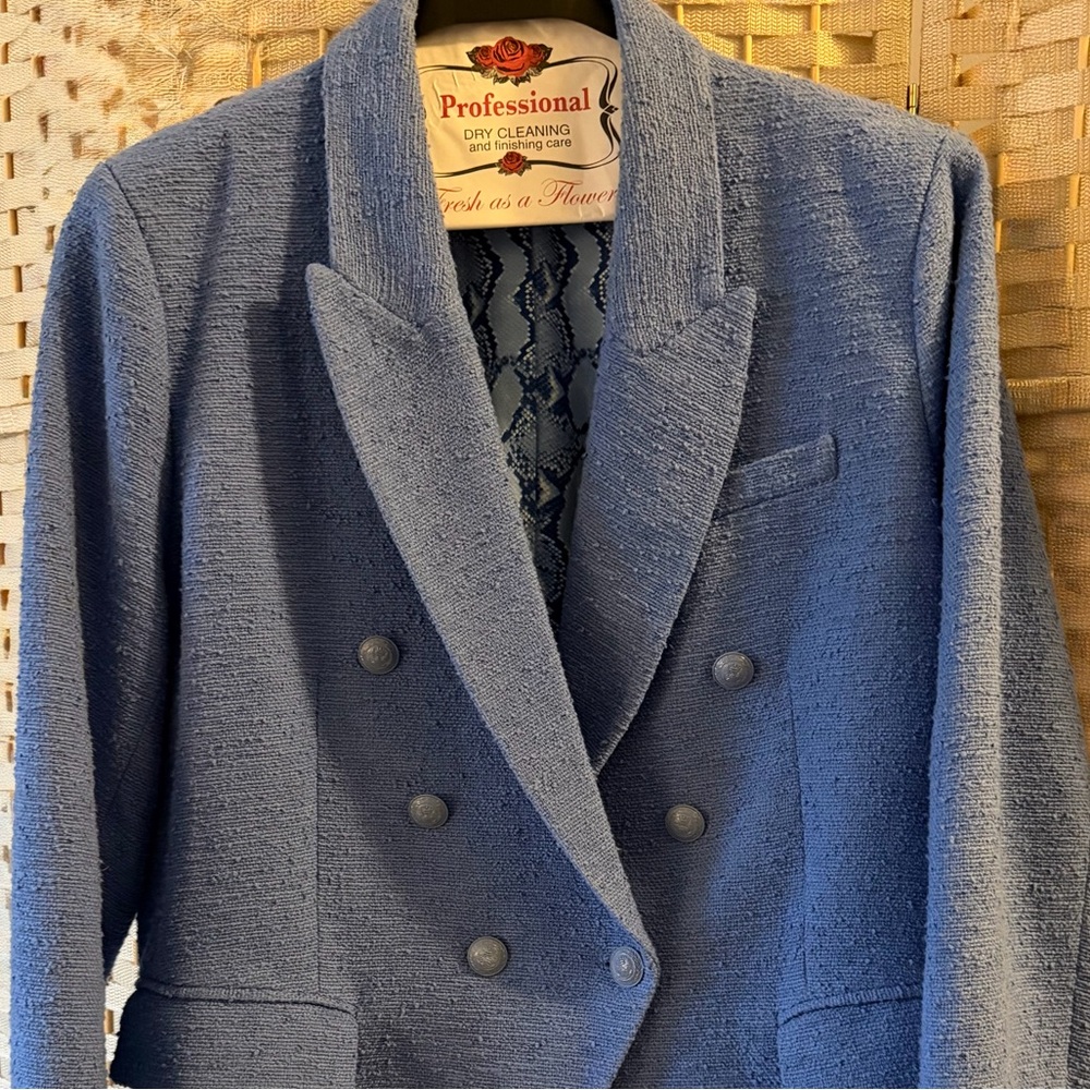 L'AGENCE Blue Patterned Fabric